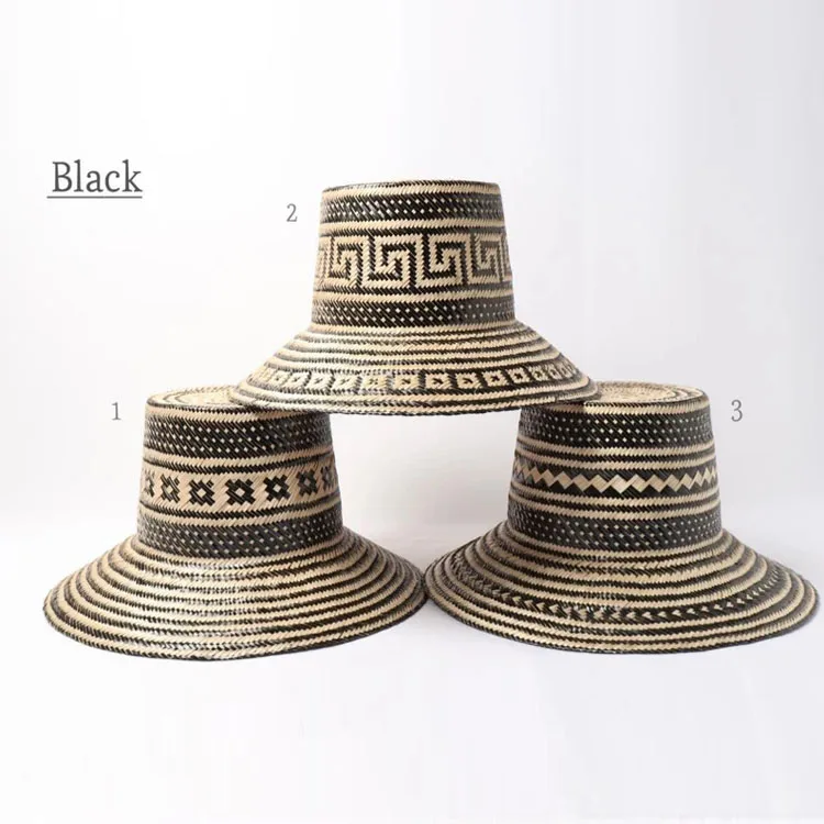 Модная красочная женская летняя натуральная соломенная шляпа из Вьетнама оптом