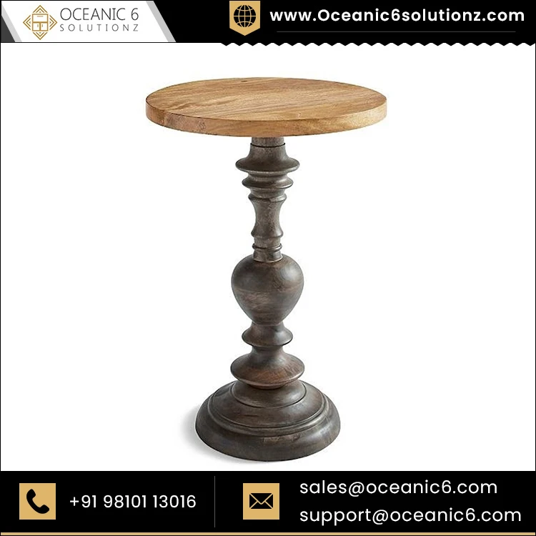 2023 Latest Brown Vintage Style Solid Wood End Table at Factory Price from Indian Quality Furniture Exporters at Wholesale Price