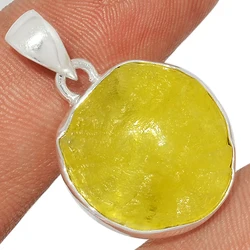 Natural Unheated Rare Brucite crystal minerals Rough Necklace, 925 Sterling Silver Brucite Pendants