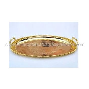 Round Food Serving brass Tray
