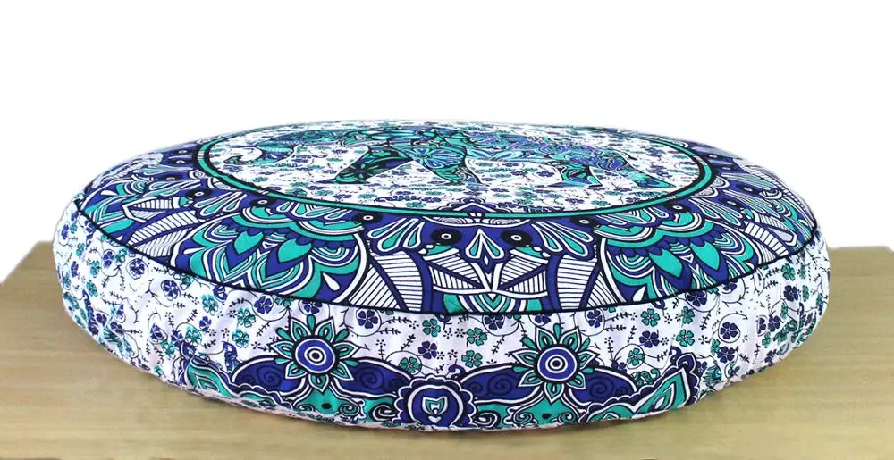 Pouf Round Bohemian Meditation Mandala Ottoman Cover Cushion Pillows Floor Large Living Room Furniture Home Stool & Ottoman