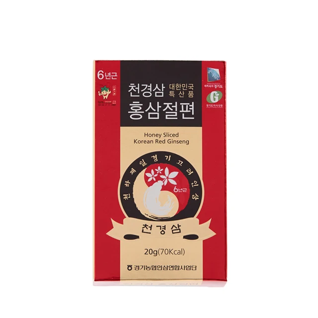 Korean K-Ginseng Gyeonggido 6 Years Panax Red Ginseng(Hongshen) Root Honey Slice (20g * 5 Packs)