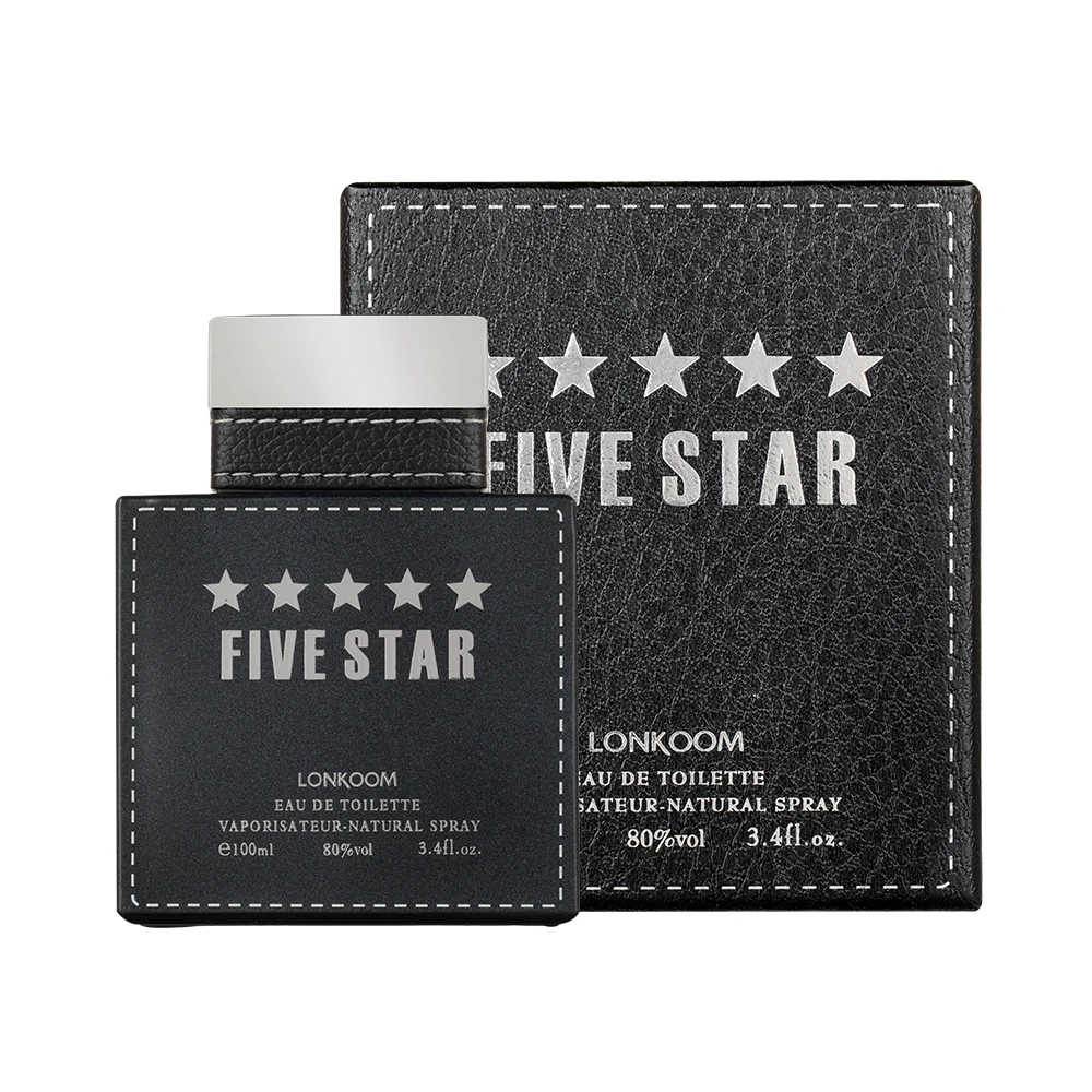 Factory Direct wholesale Black square Bottle imitation leather package 100ml EDT perfume for cool men