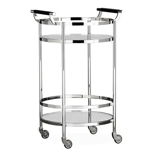 Elegant Stainless Steel Bar Cart Trolley Service on Wheels for Bar and Hotels at a Wholesale Price