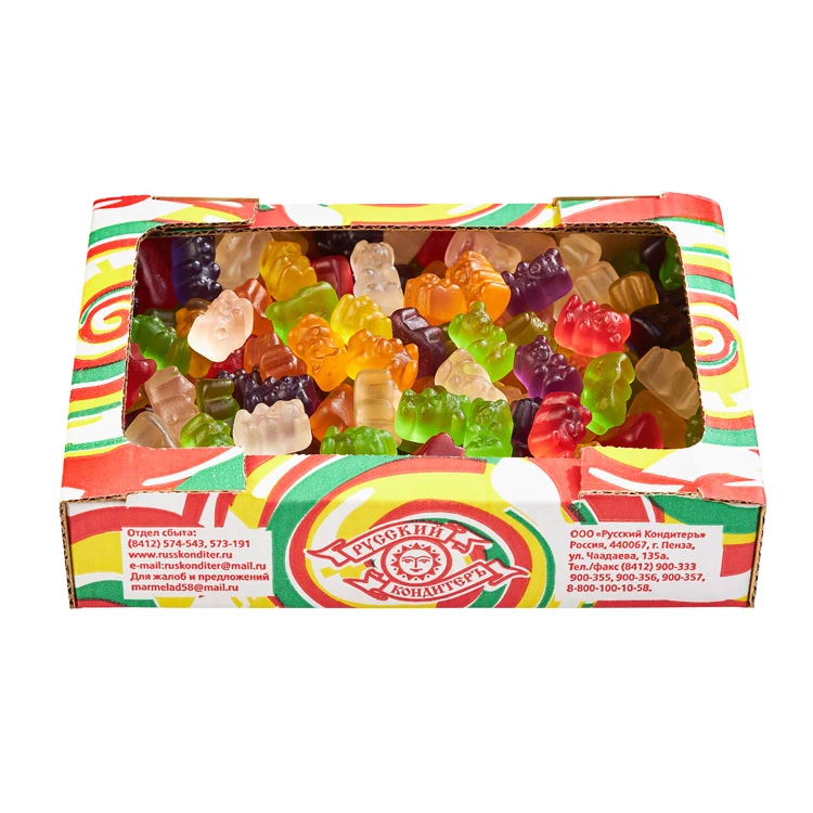 Good quality bearss shape fruit flavoured gummy candy 0.5 kg packed for sale from manufacturer, jelly fruit candy