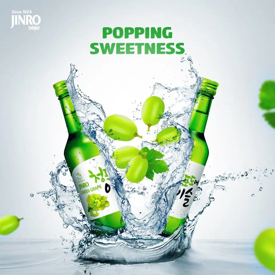  Стеклянная бутылка для спирта Soju питательная клубника в корейском стиле хорошего качества 16.9%