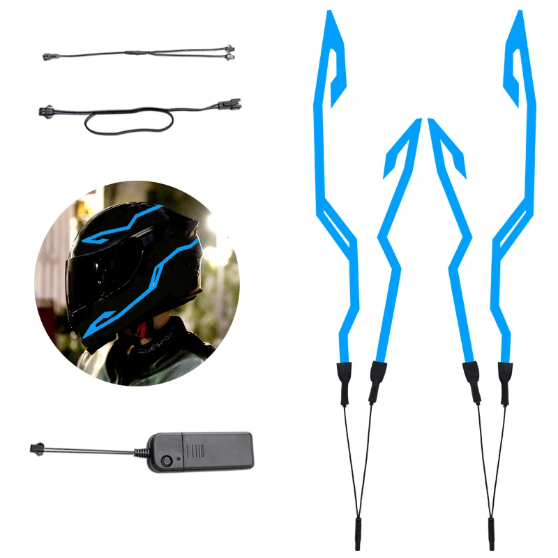 Newest motorcycle accessories Waterproof fashion safety signal warning helmet bar riding helmets led helmet light strip