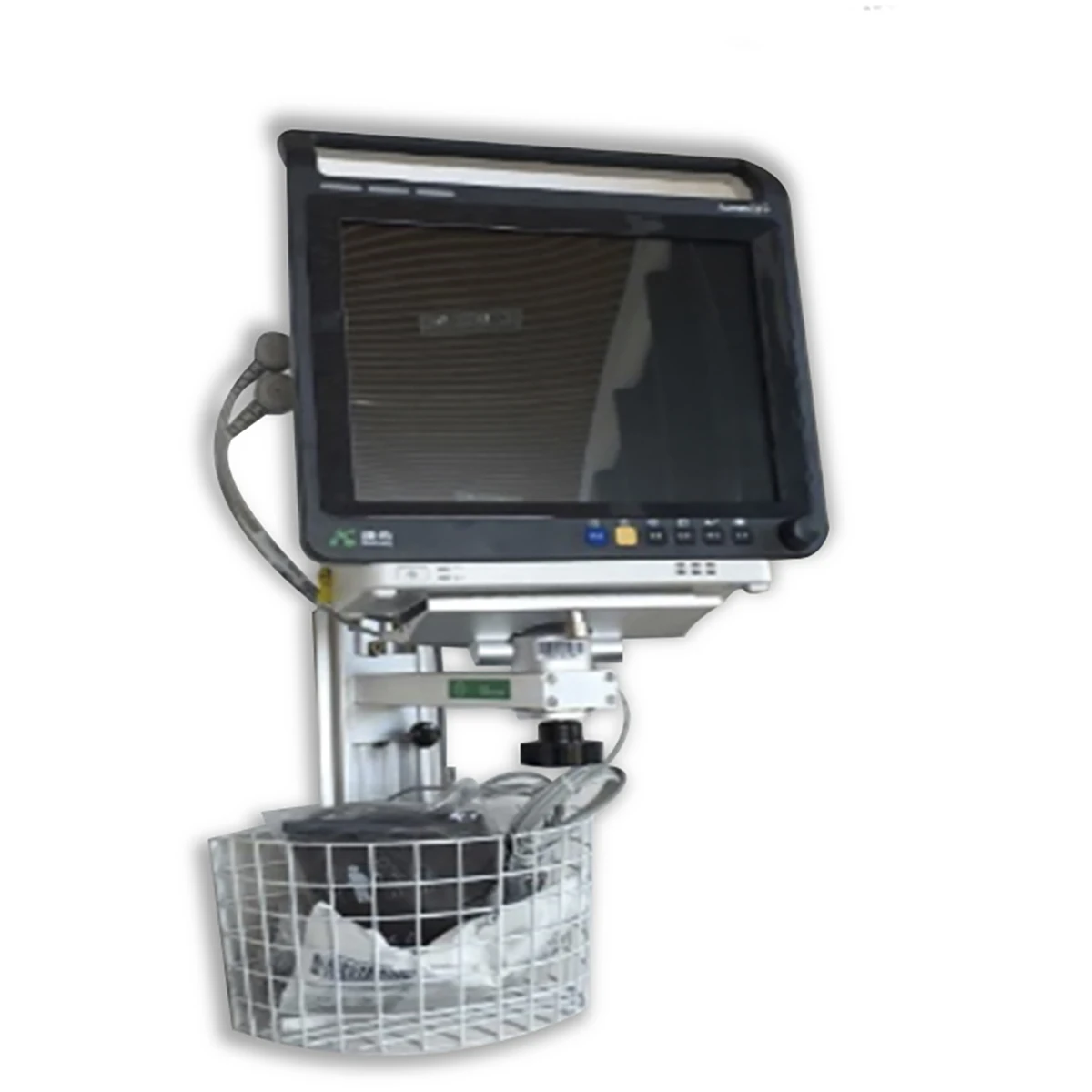 Aurora WM aluminum alloy adjustable arm touch screen monitor wall mount with basket