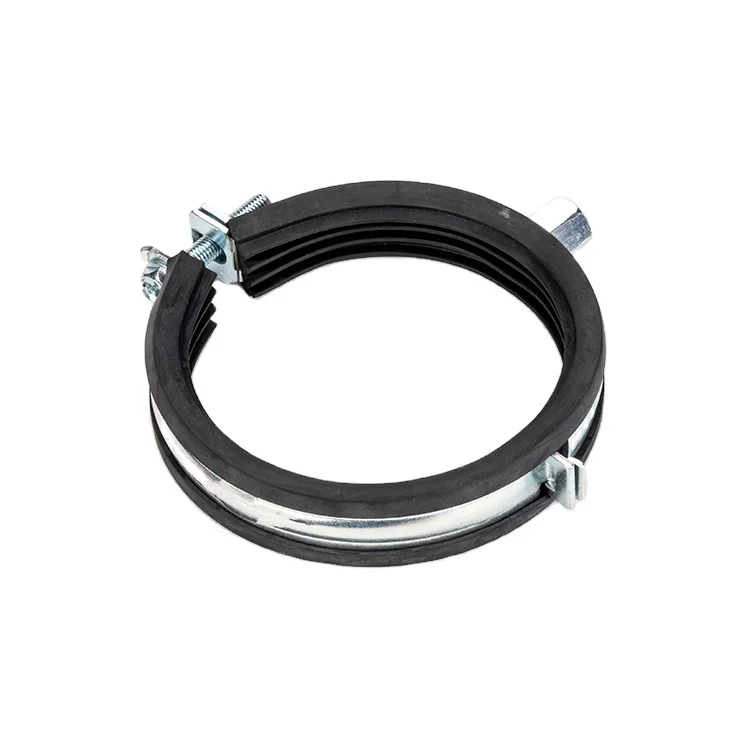 Black 63-67 mm one screw quick galvanised steel release rubber lined pipe clamps fittings