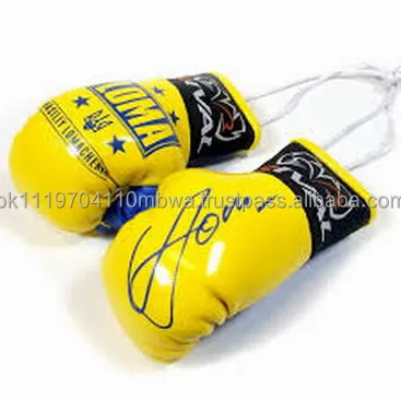 Promotional Mini Boxing Gloves for Car Hanging on Mirror Pu Rexine Leather Customized All countries Flags or any Logo printed