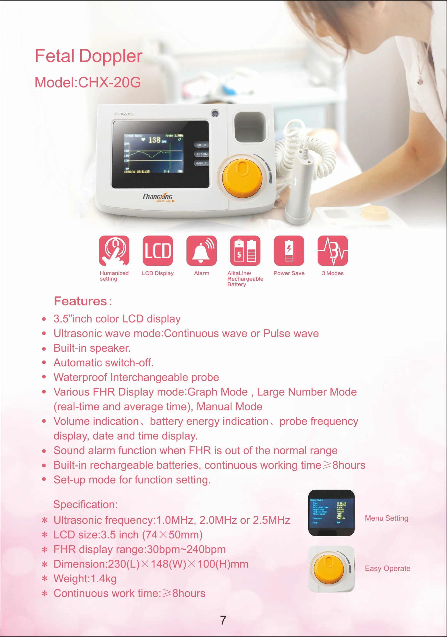 CE Approved Factory Price Baby Heart Rate Monitor Mini Portable Handheld LCD Fetal Doppler for Pregnancy