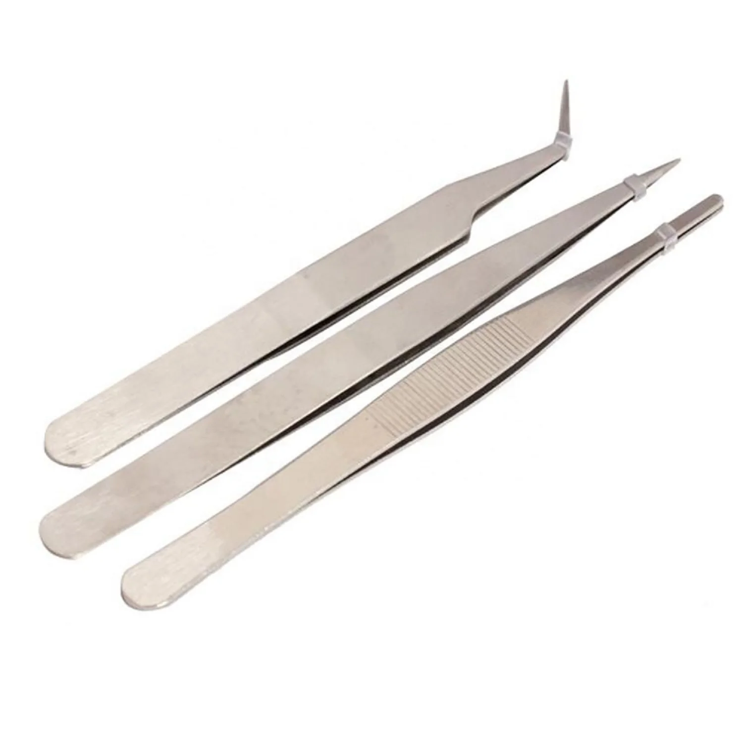 Portable Stainless Steel Eyebrow Tweezers Anti-static Eyelash Tweezers Watch Repairing Tools Dental Tweezer Tool