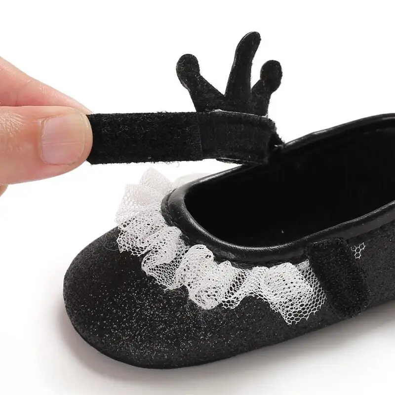 Блестящая Весенняя корона для девочек, нескользящая детская блестящая обувь для маленьких детей