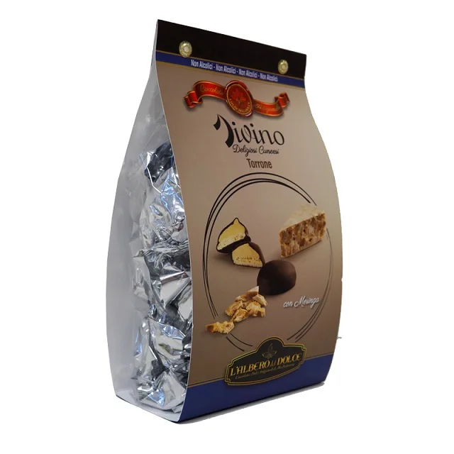 
High Quality Handcrafted Chocolate praline with Nougat - Divino di Cuneo - in 200g boxes - Albero del Dolce 