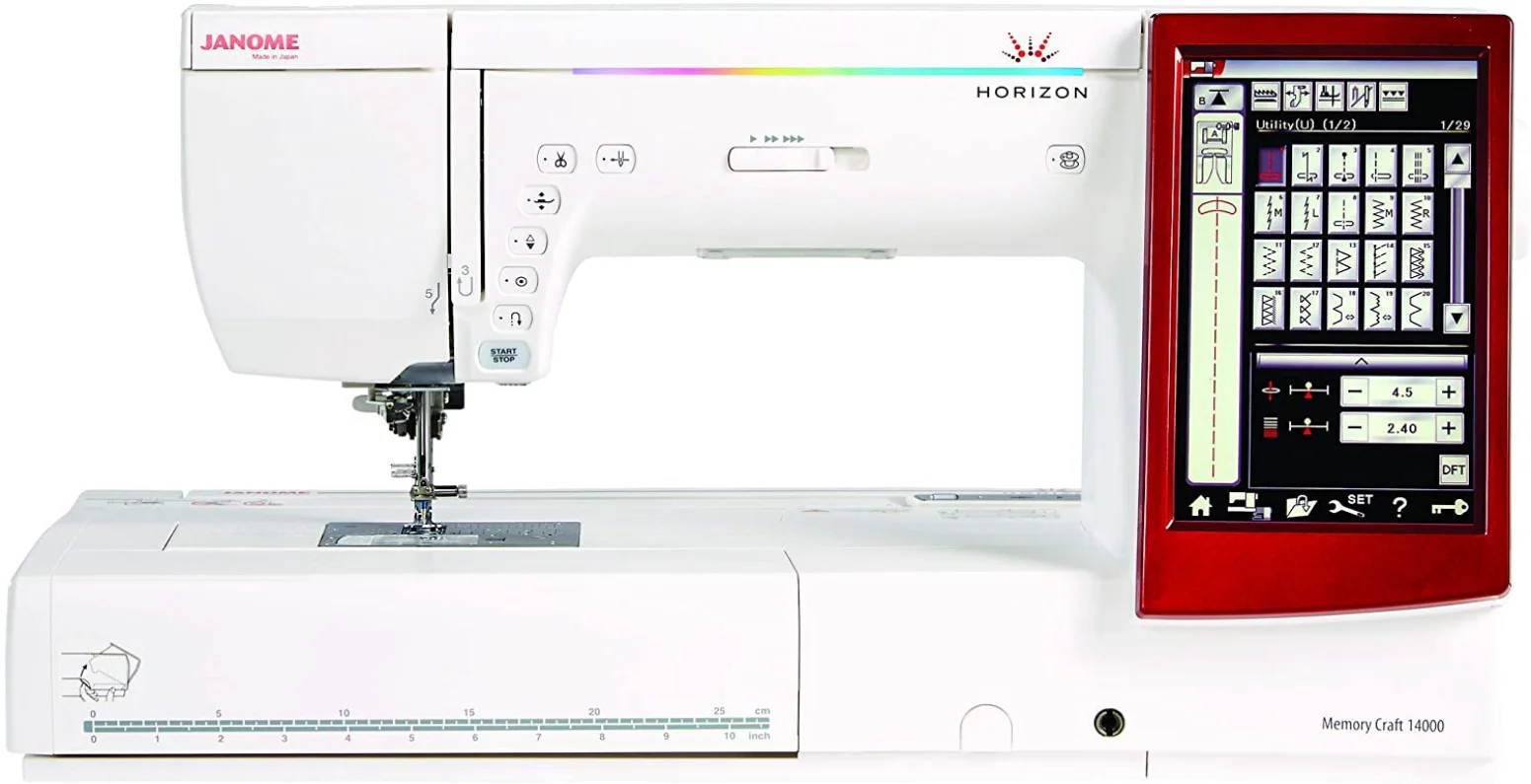 Janome Horizon Memory Craft 14000 Sewing Embroidery, Extra Large, White