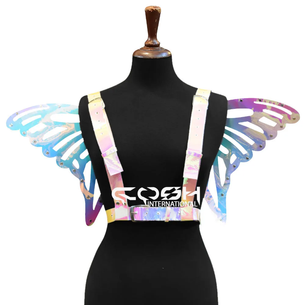 COSH HARNESS Holographic PVC Ladies Butterfly Body Harness With Wings Supplier From Pakistan High Quality New Design Harness