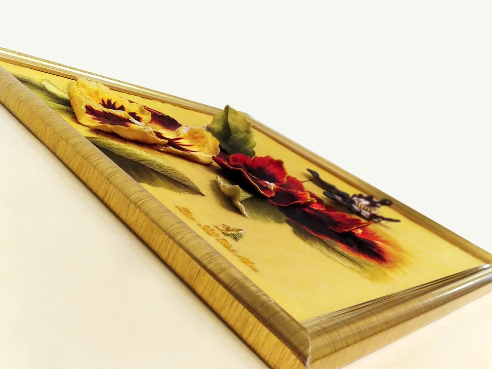 Высококачественная вышивка с изображением Анютины Цветочная живопись от поставщика из Вьетнама