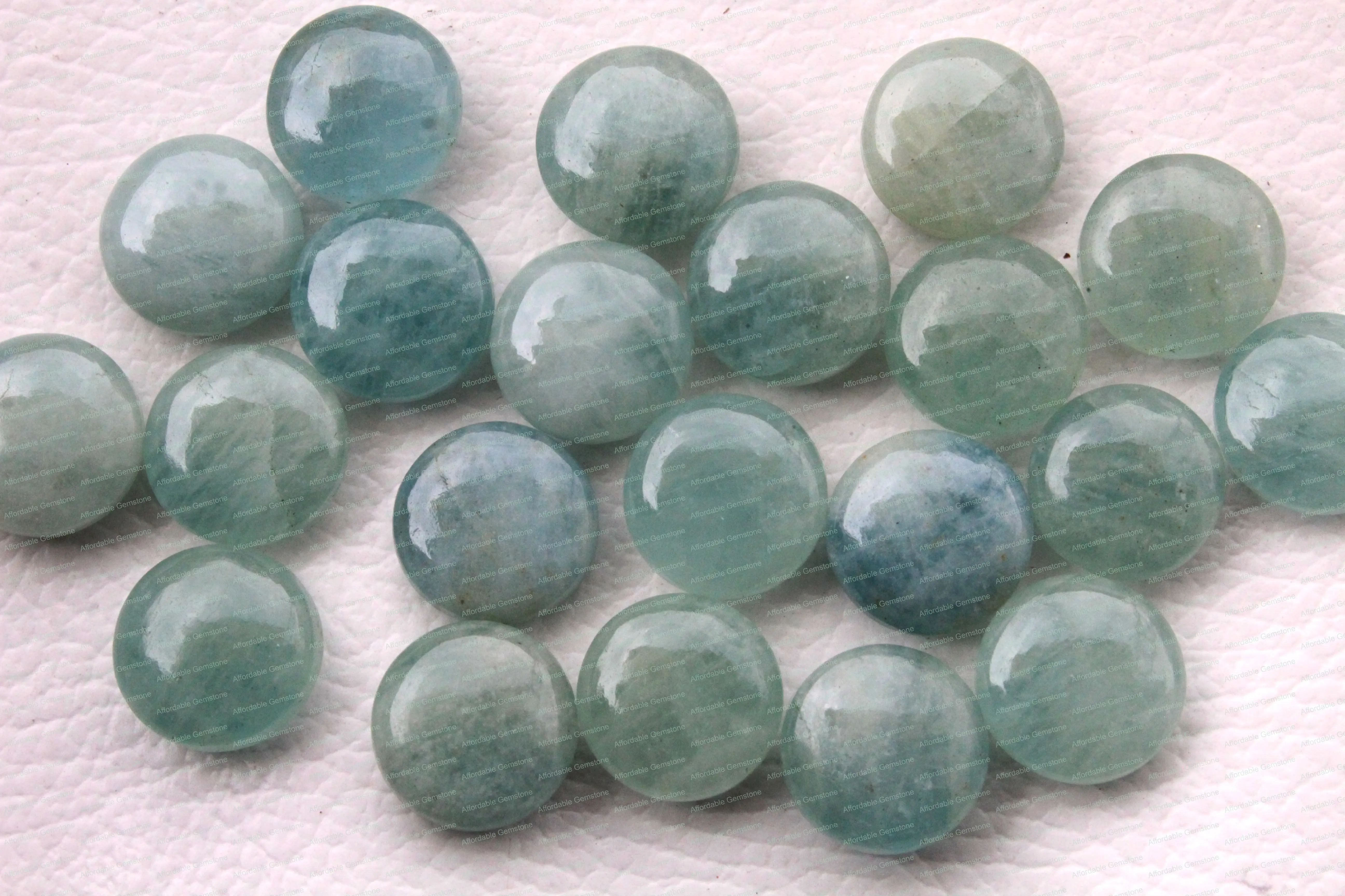 Natural Aquamarine Loose Cabochon Top Drilled Gemstone Handmade Stone Round shape Jewelry making stone Size 12MM