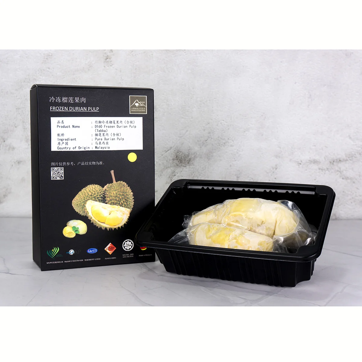 Top Quality Export Black thorn  Tekka Malaysia Pure Durian Fruit Pulp Frozen D160 300g