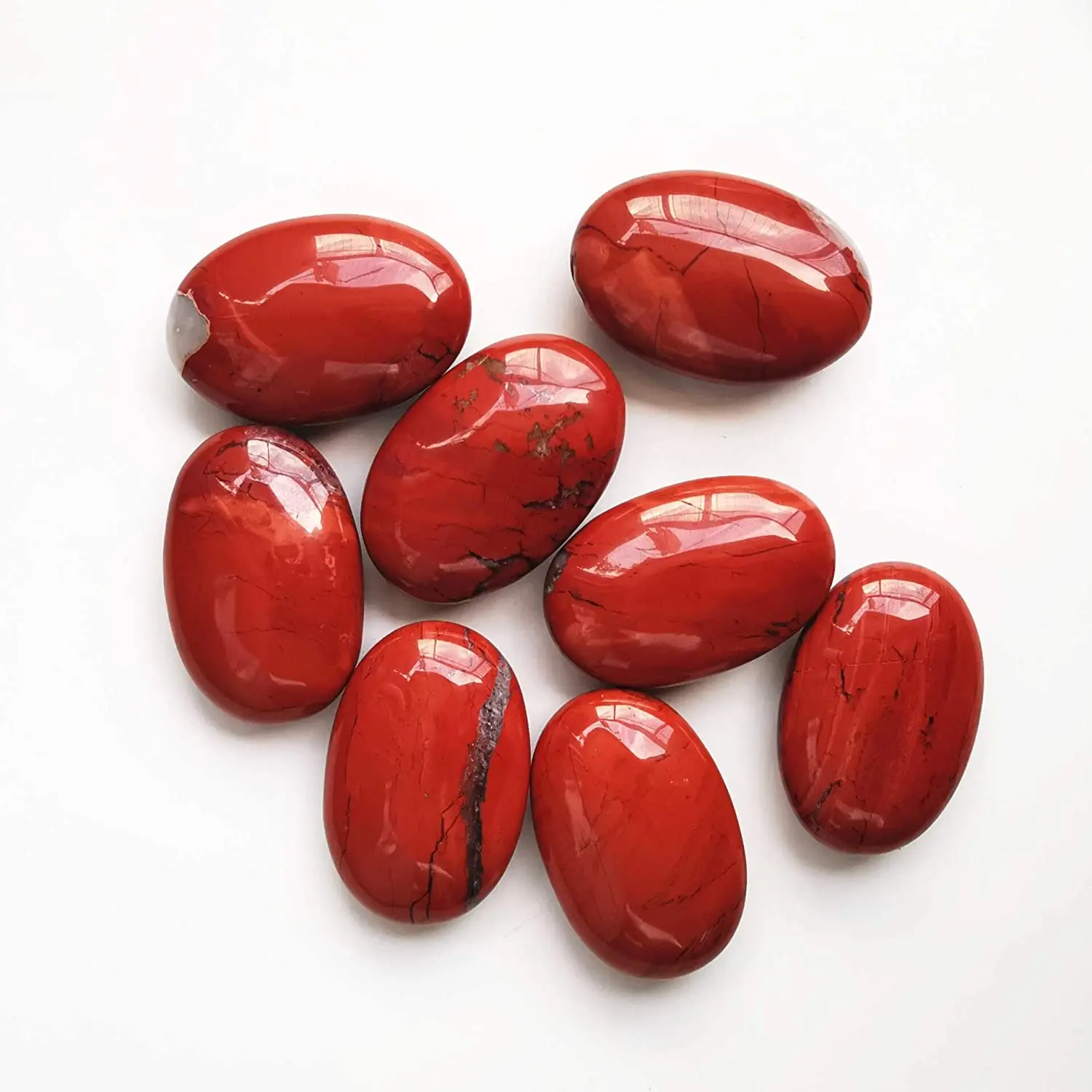 HOT SELLING NATURAL RED JASPER SUPER QUALITY PALM STONE FOR MASSAGE AND REIKI HEALING RED JASPER MASSAGE STONE