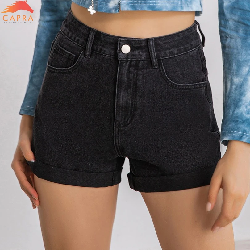 OEM Women Denim Shorts Stretch Slim Push Up Hips Elastic Cotton Straight Short Jeans Female Casual Summer Woman Summer