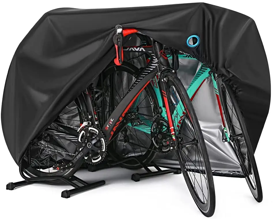 Custom Rain Sun UV Dust Wind Proof Oxford Fabric Outdoor Waterproof Motorcycle Bike Bicycle Cover for 2 or 3 Bikes