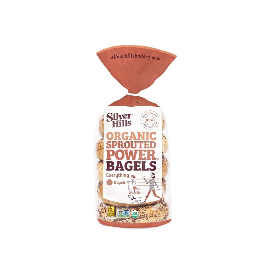 Silver Hills Bakery Organic Sprouted Everything Bagels, 14 Ounce Sleeve - 8 per Case