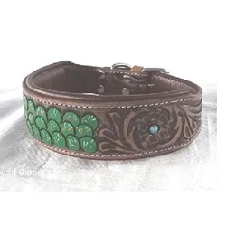 Hand tooled  Dog Collar