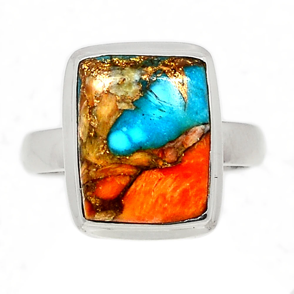 Кольцо с бирюзовым камнем Kingman ювелирное изделие ручной работы из стерлингового серебра 925 пробы