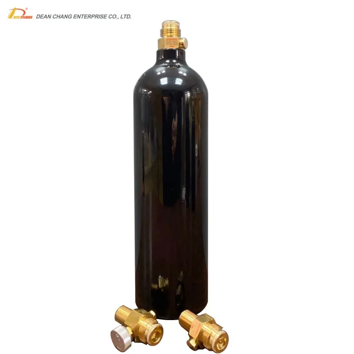high quality 1L empty 24oz co2 paintball gas cylinder hpa tank with on/off valve