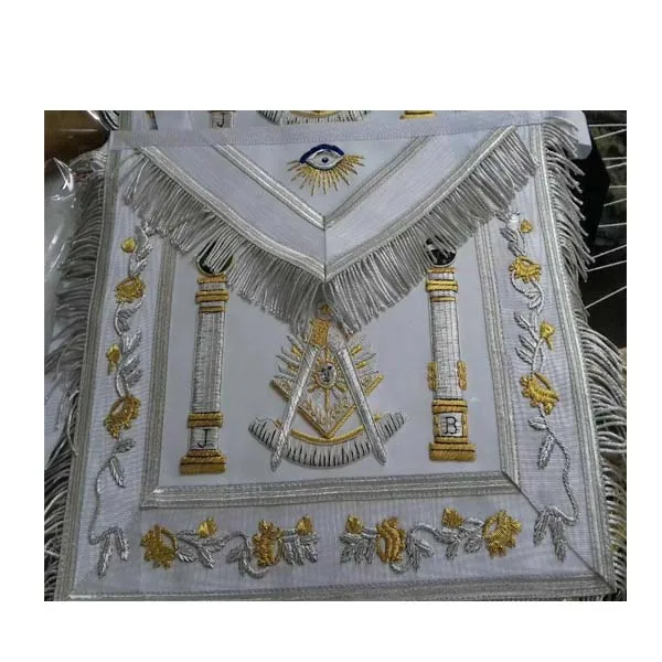 Масонская регалия милое мастерское фартук белые воротники, манжеты, драгоценности, воротники и мягкие/жесткие чехлы.