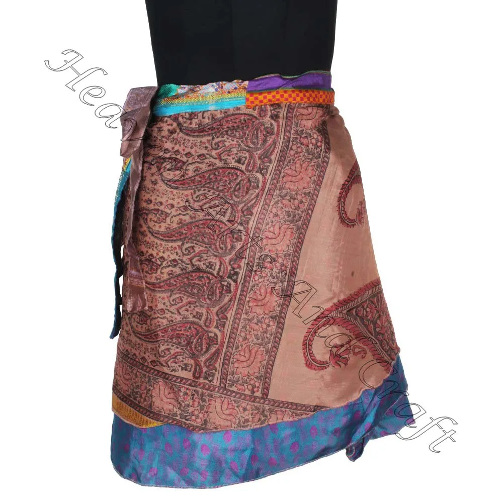 2023 High Fashion Elegant Mini Skirts Beach Wear Mini Skirt SWS357 Gypsy Hippie Boho Indian Retro Paisley Silk Casual Wrap Short