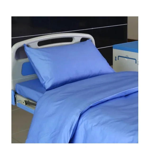 Cotton Blue Color Hospital Bed Linen