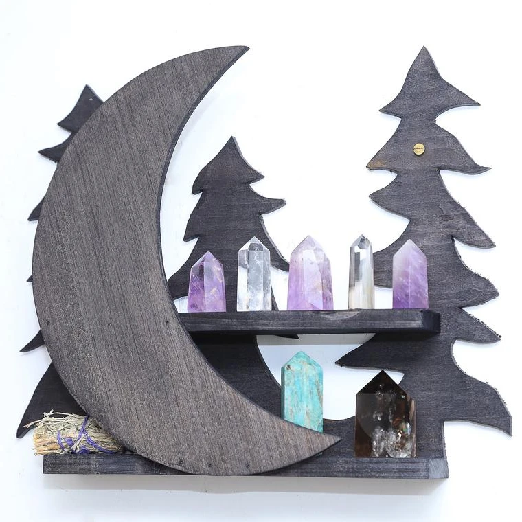 Beautiful hand cut Woods and the Moon Crystal Shelf