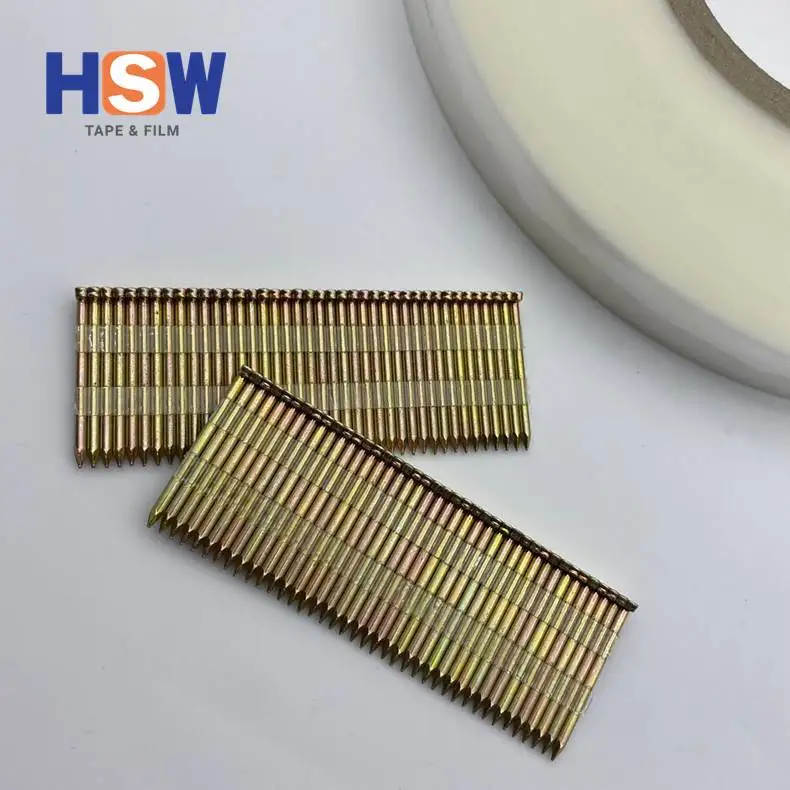 Adhesive tapes for paper strip nails and fencing staples