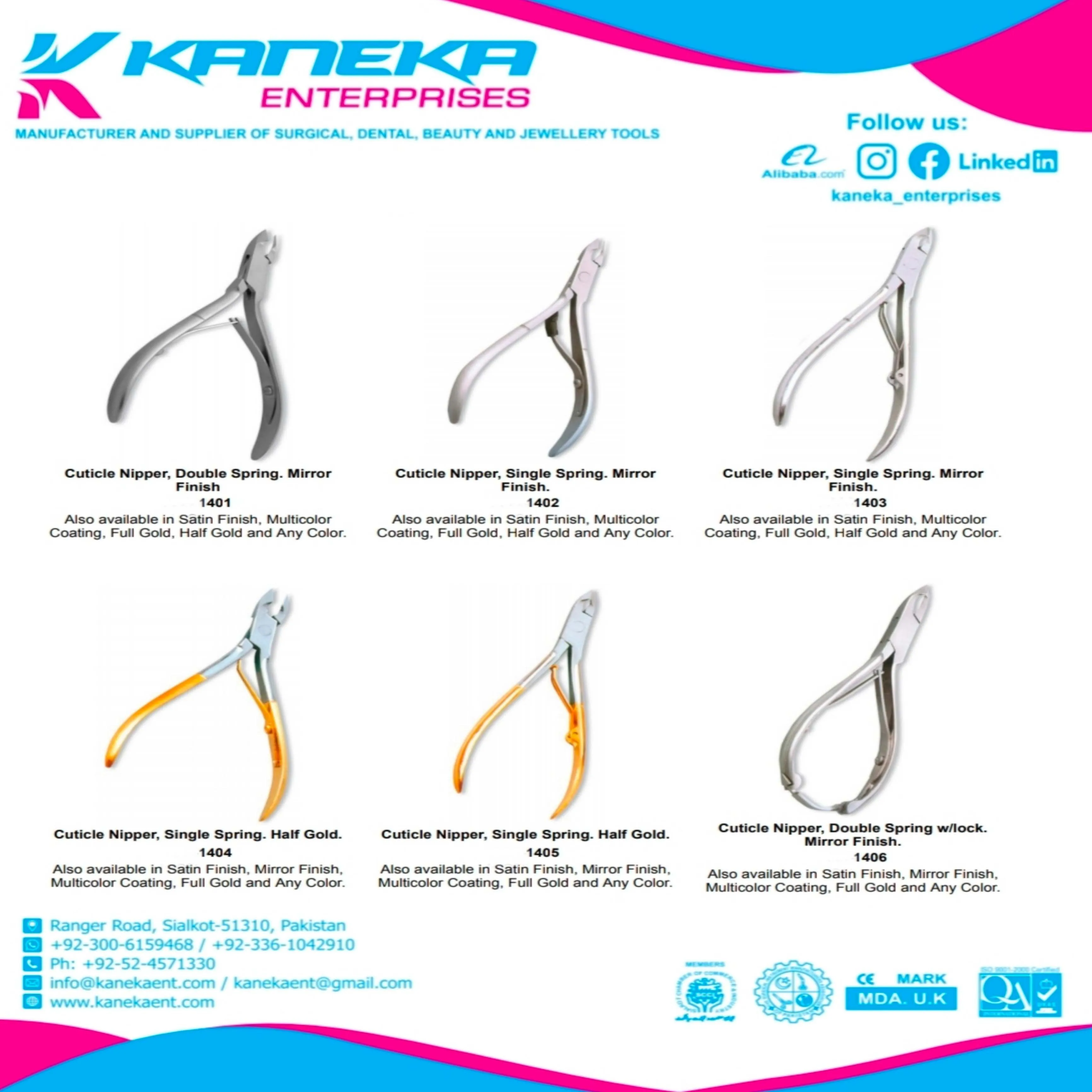 Blue Grip & Snip Spiral Spring Cuticle Trimmer Nippers Cleaner Nail Manicure Tool with customized colors
