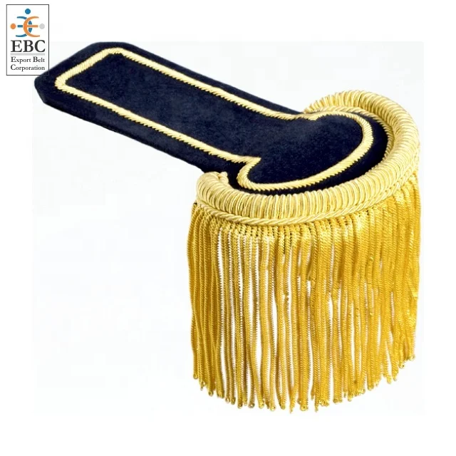 OEM Golden Border Epaulettes or a fines franges Wholesale Gold Metallic Thick or Thin Bullion Fringe Epaulettes Fashion Patch