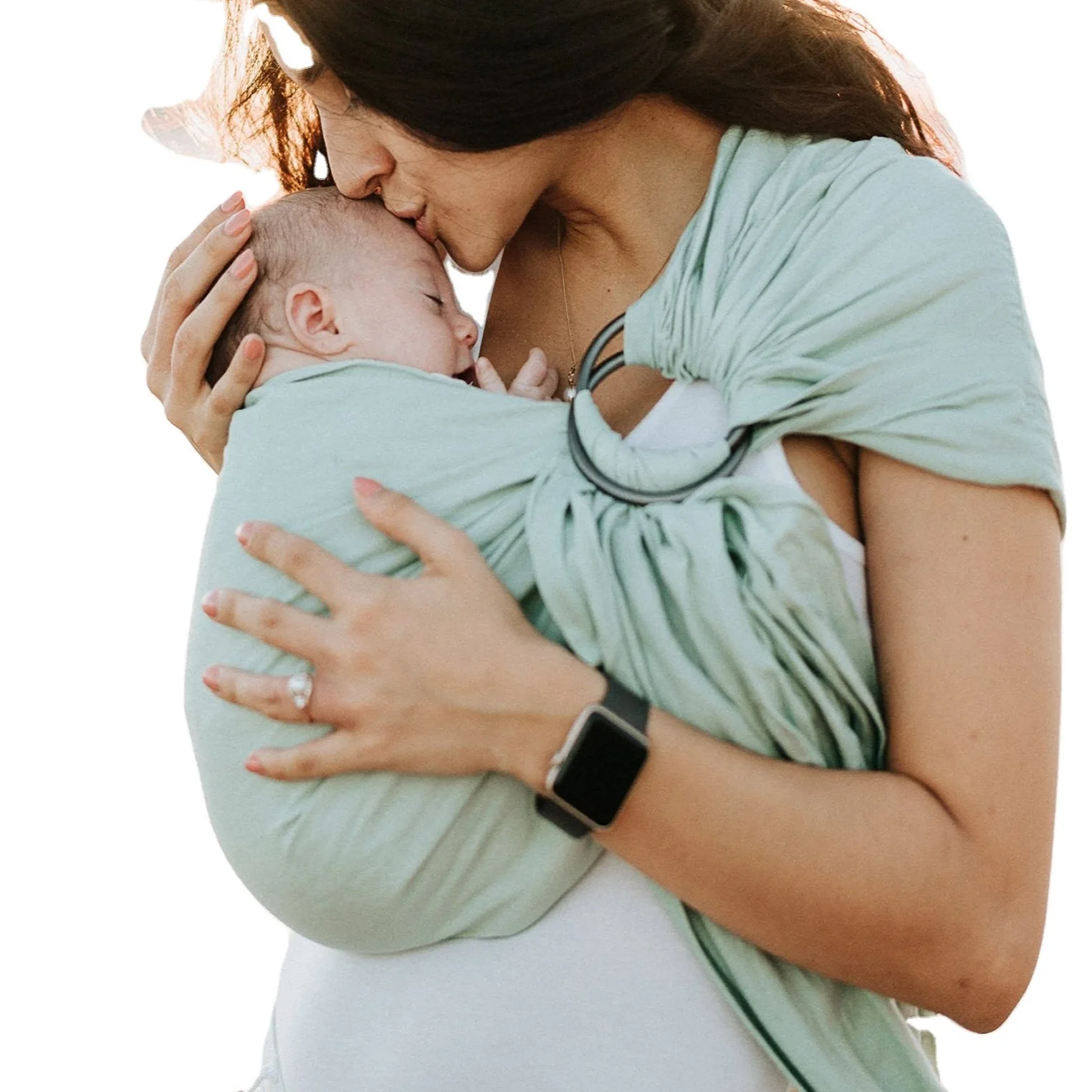 Organic Pure Cotton Made Front Facing Ergonomic Tactical Baby Ring Sling Wrap Latest Light Weight Sling Ring Carrier