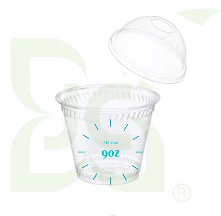 JC - Wholesale 9oz Cold Drink Plastic Coffee Cups with Lids