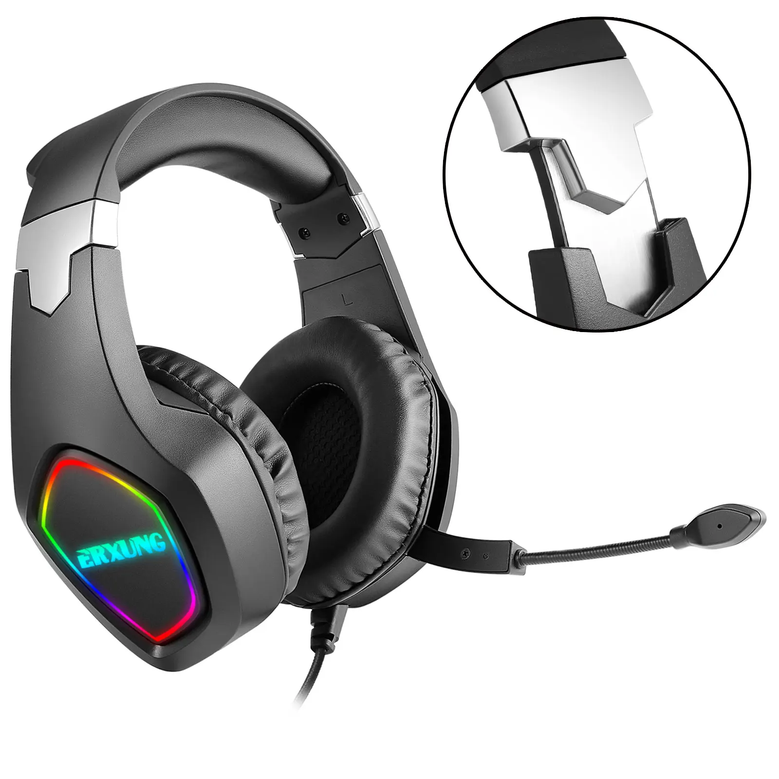 J20 Gaming Headphone For PS4 Xbox One Nintendo PSP Pro Over-Ear Headset 3D Stereo LED Illuminated Wired Headphone For PC Laptop