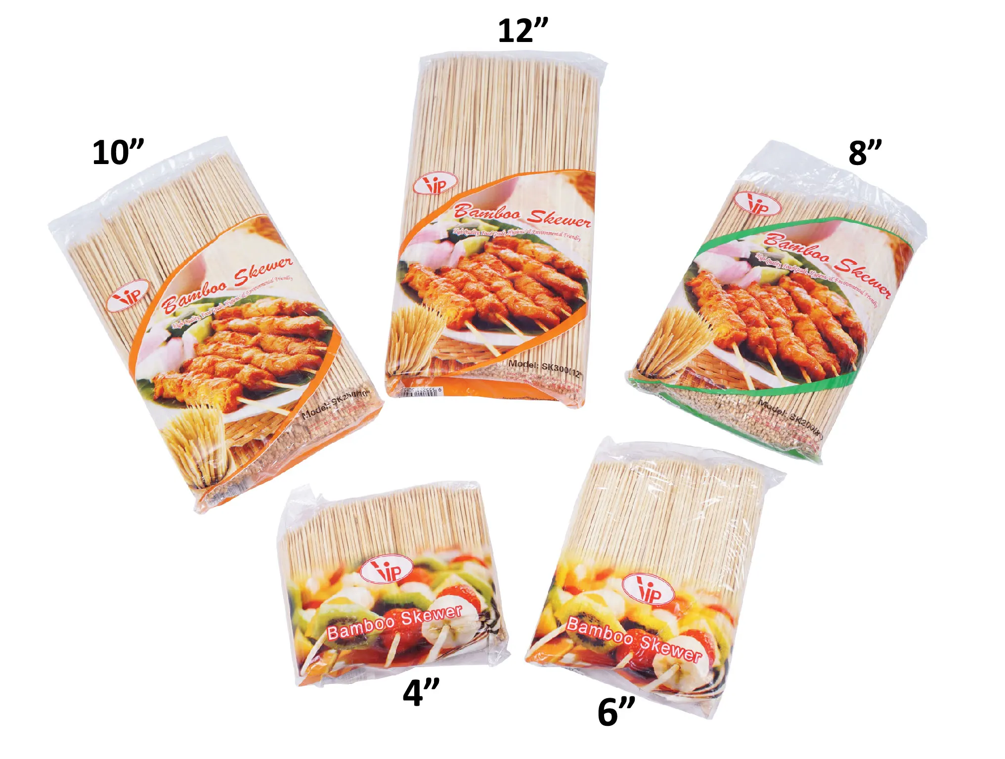 Eco-friendly Wholesale Customized Bamboo BBQ Sticks Barbecue Skewers for Export