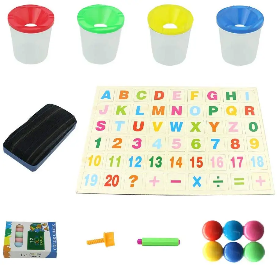 Fold Solid Easel Wood Children Double Sided Adjustable Drawing Board Chalk Board For Kids Educational Toys