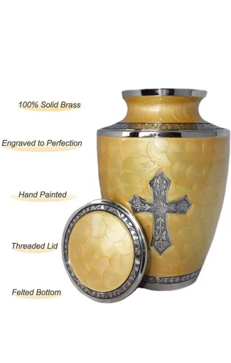 Brass Cremation Urns for Human Ashes Memorial Funeral Supplies Brass Metal Urn