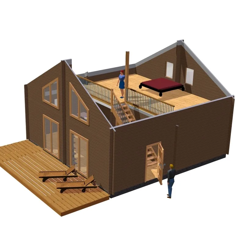 Wooden Log House Villa Hotel Shop Office dwelling EU tiny wooden chalet prefabricated flat packed log cabin residential sale