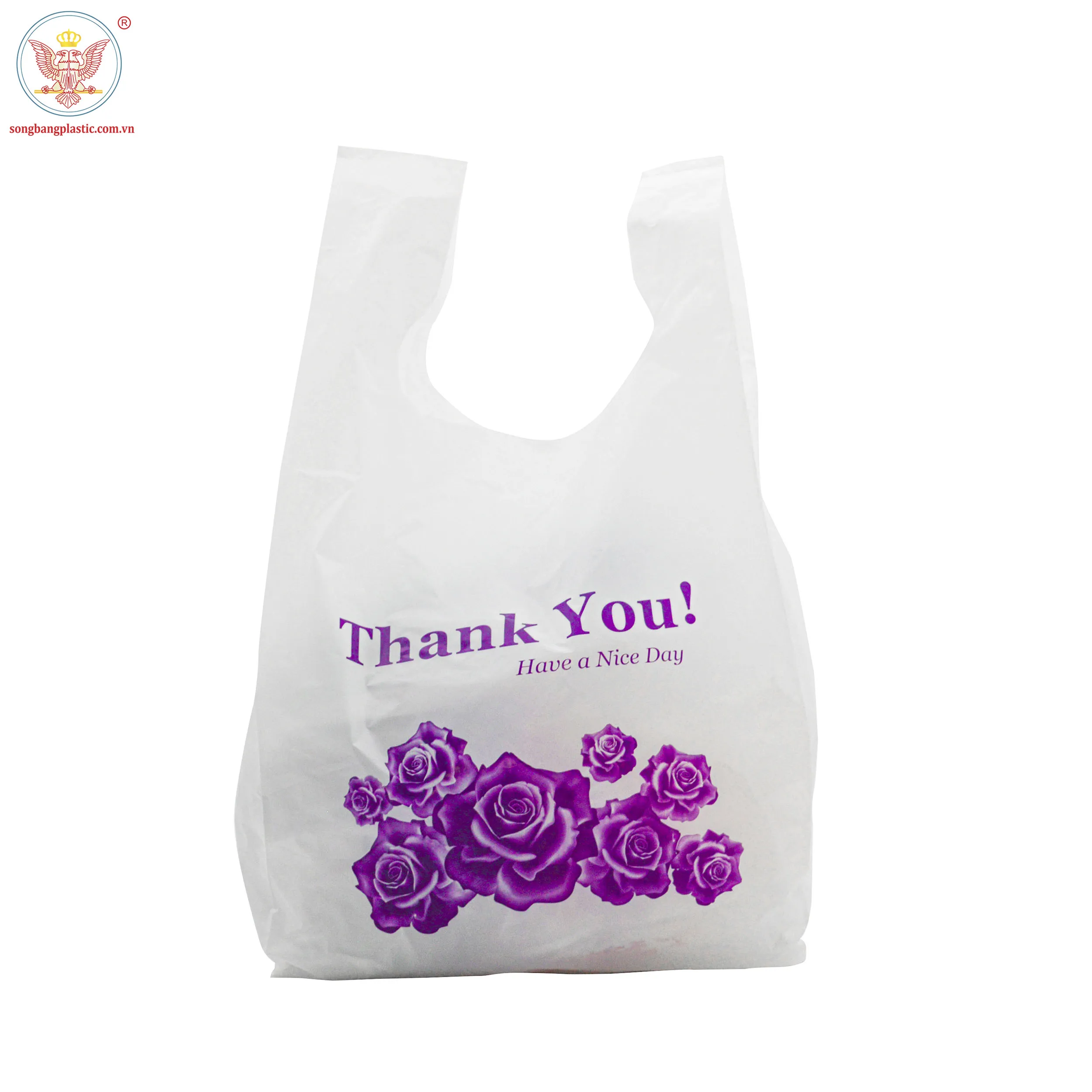 Environmentally friendly plastic carrier bags packaging custom logo 5x7 inch with custom logo printing for shopping