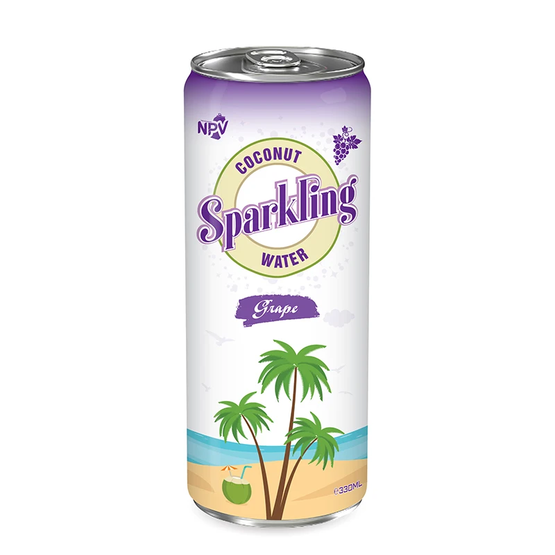 Hot Products 330ml Can Sparkling Coconut Water With Blueberry Flavor - OEM Beverage Company Company Price