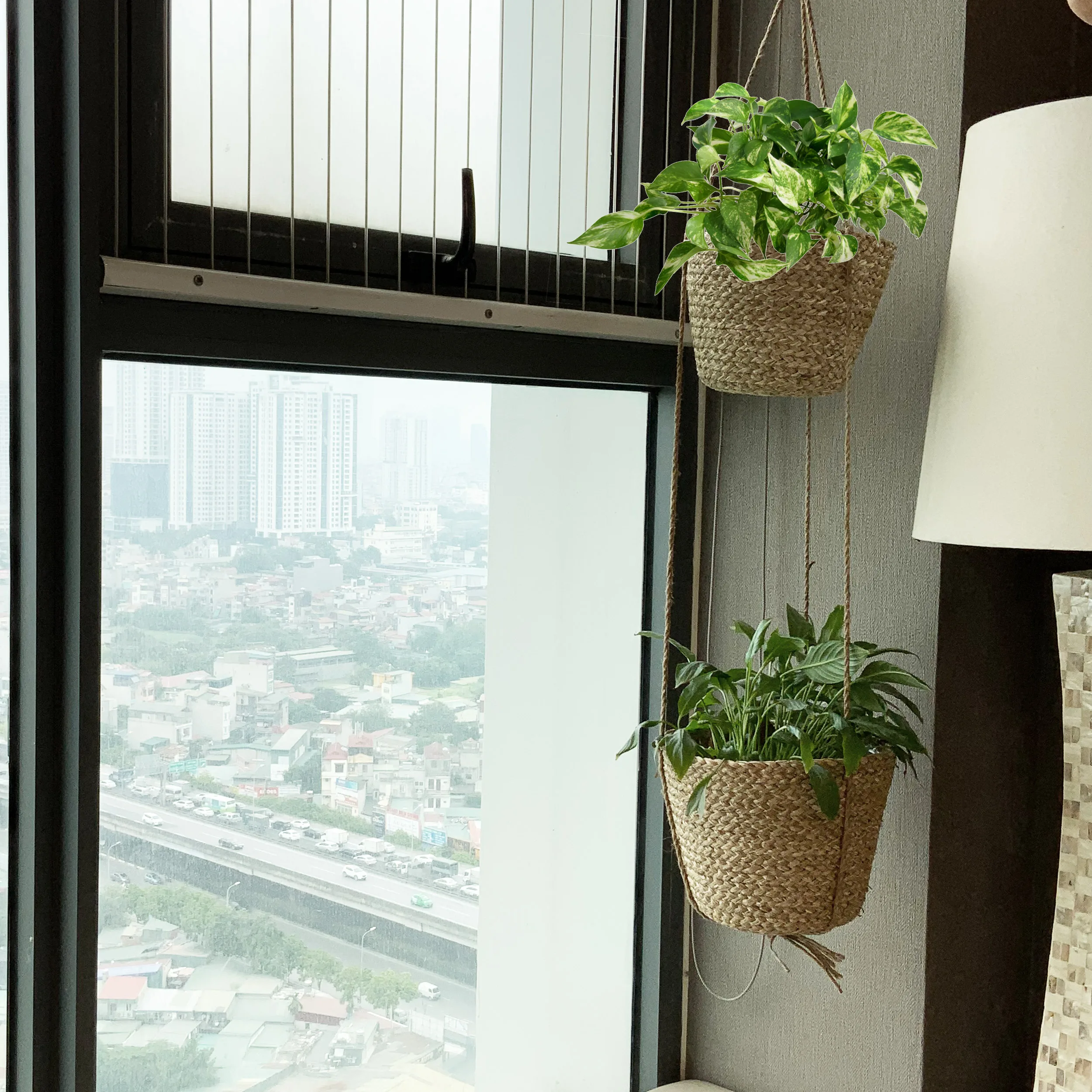 Лидер продаж 2021 подвесные кастрюли ручной работы корзина из морских водорослей держатель для цветочного горшка дома окна патио кухни ванной комнаты крыльца