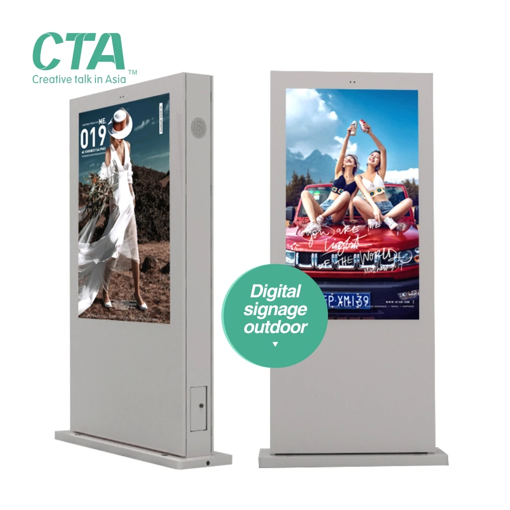 CTA environmental 49 inch outdoor totem enclosure windows display digital signage