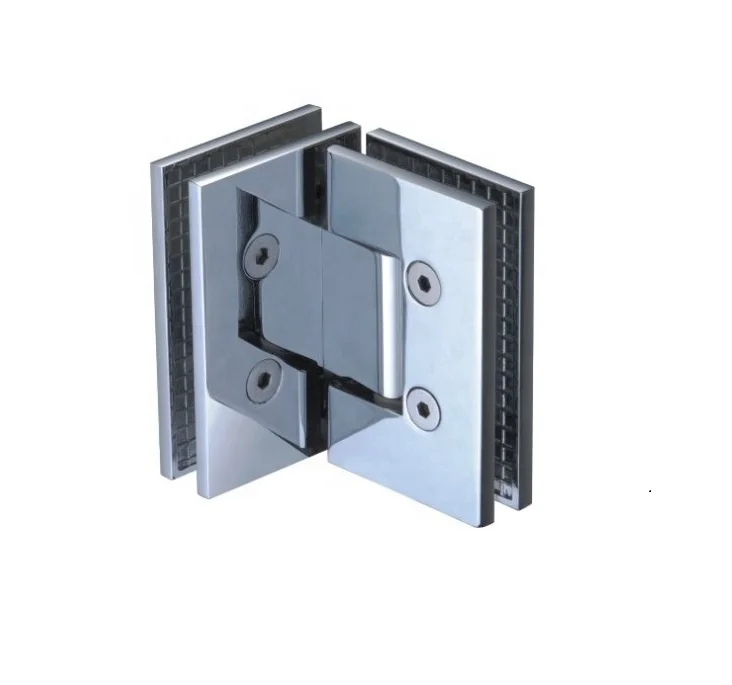 
Square Corner cut-out Frameless shower door hinges glass to glass 90 degree 