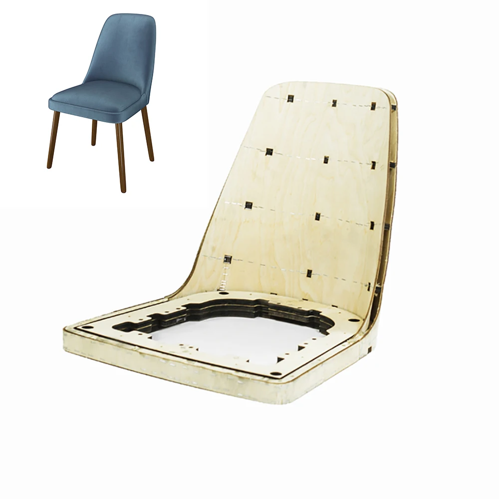 
Wooden chair frame Plywood Unfinished Furniture Frame Wooden Dining Chair Frame with solid wood legs 